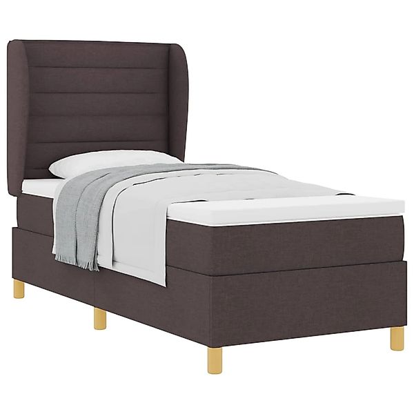 vidaXL Boxspringbett mit Matratze Dunkelgrau 90x190 cm Dunkelbraun 3340672 günstig online kaufen