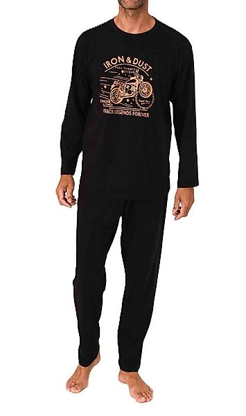 Normann Pyjama Normann Herren langarm Schlafanzug Pyjama mit Frontprint günstig online kaufen