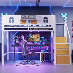 Merax Hochbett 140x200cm (1-St., Jugendbett Einzelbett günstig online kaufen