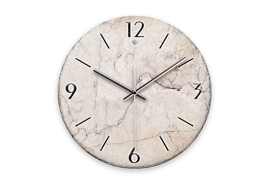 Kreative Feder Wanduhr Wanduhr „Stein-Optik weiß“ aus Stein (Keramik) in Sc günstig online kaufen