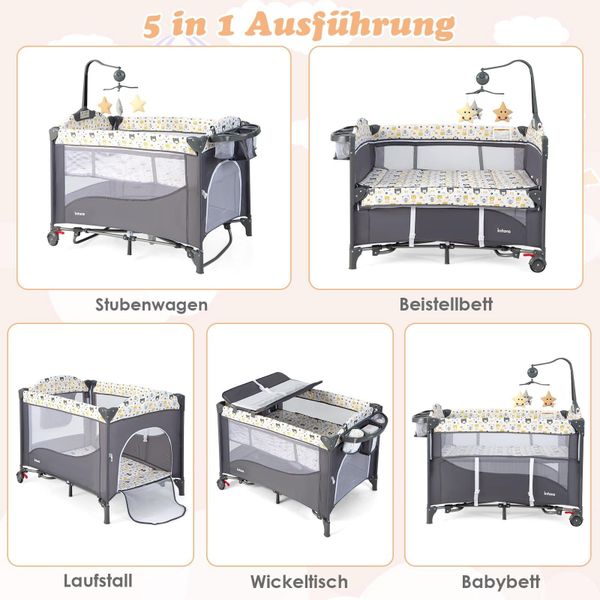 COSTWAY Beistellbett 5 in 1 Reisebett, günstig online kaufen