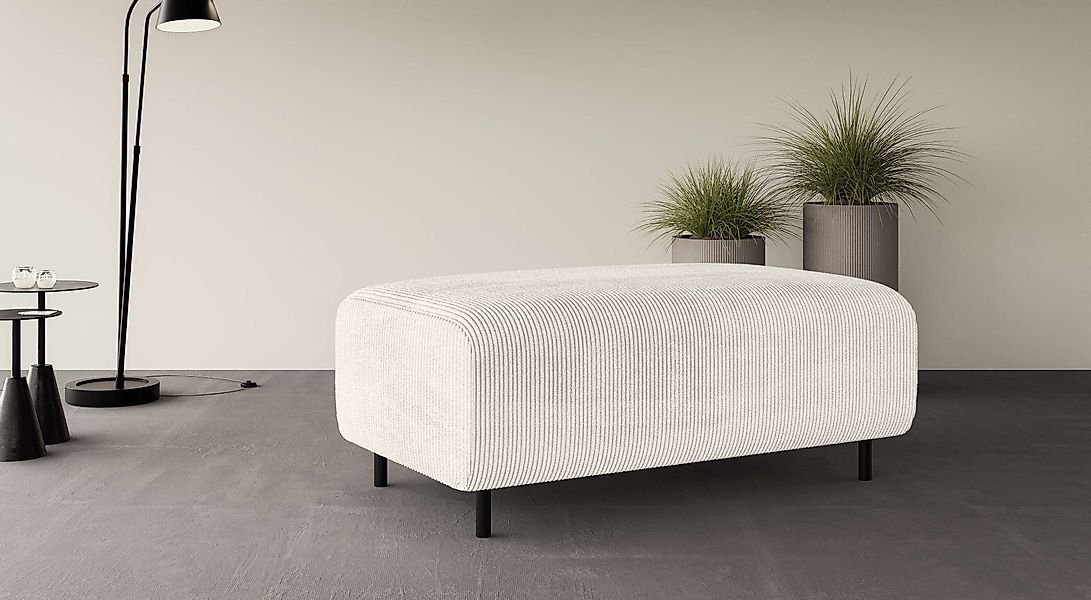 Home affaire Polsterhocker "ARROS groß mit Wellenunterfederung, Maße B/T/H: günstig online kaufen