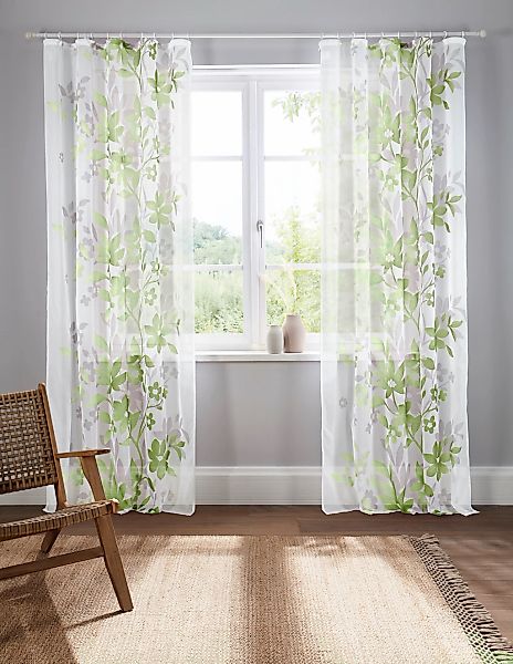 Home affaire Gardine "Ina" Kräuselband 2 Stk. tlg. transparent, 2-er Set, e günstig online kaufen