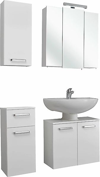 Saphir Badmöbel-Set »Quickset 4-teilig, Waschbeckenunterschrank mit LED-Spi günstig online kaufen