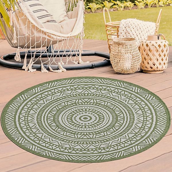 TeppichHome24 Outdoorteppich Runder Teppich mit modernem günstig online kaufen