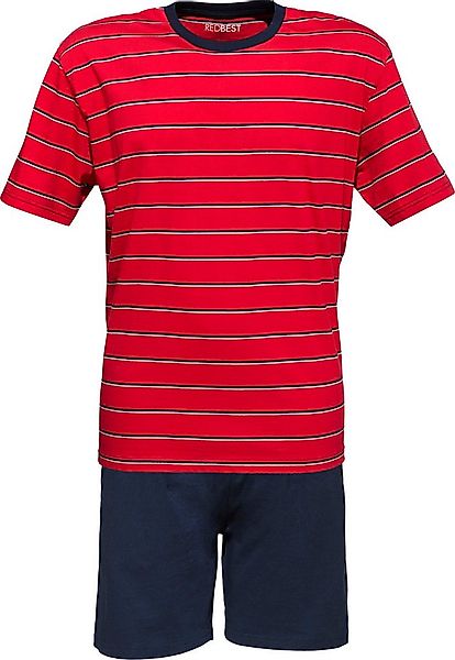 REDBEST Pyjama Herren-Shorty Single-Jersey Streifen: gestrickter Ringel, Ob günstig online kaufen
