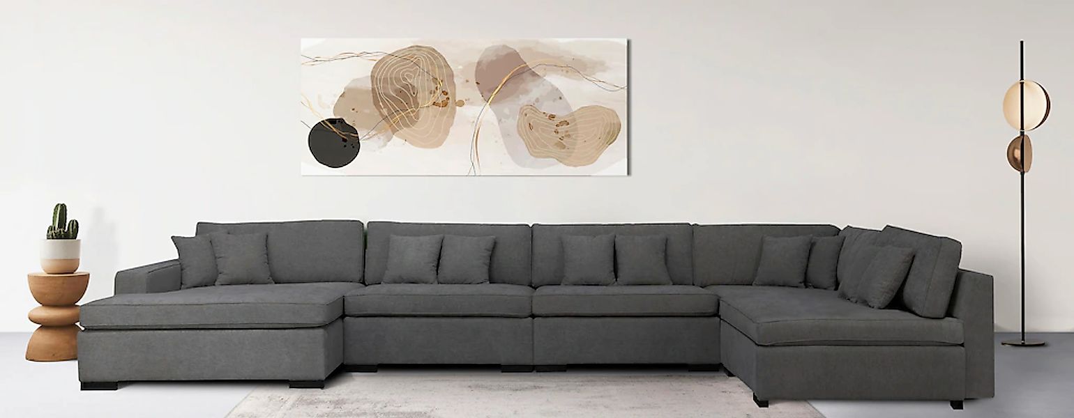 Home affaire Wohnlandschaft "Skara XXL U-Form", Lounge-Sofa XXL mit Federke günstig online kaufen