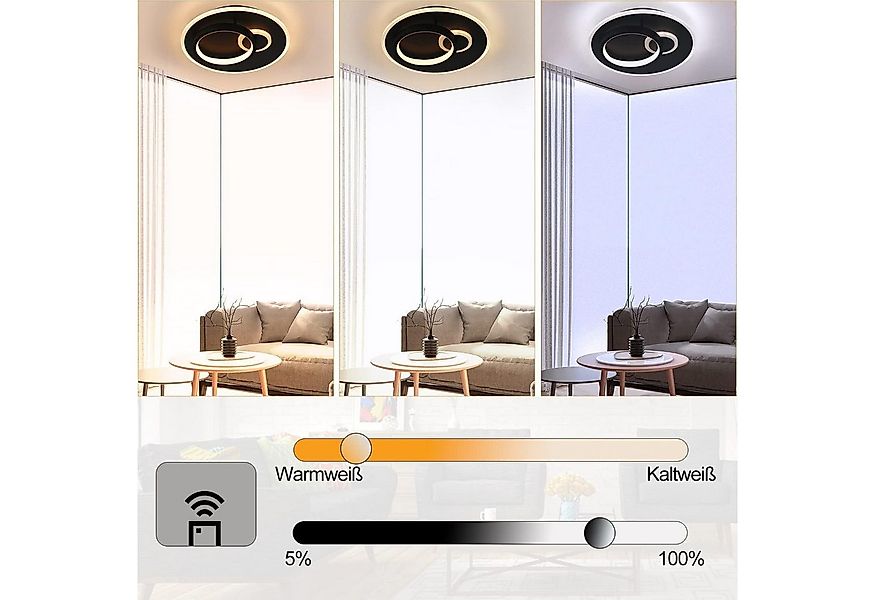 Nettlife LED Deckenleuchte 33W Dimmbar mit Fernbedienung Flurlampe, Augensc günstig online kaufen