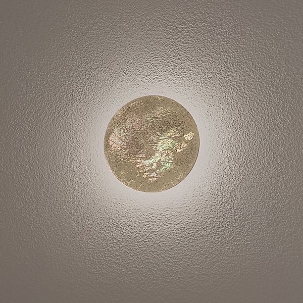 LED-Wandleuchte Ring S, Ø 15 cm, Sperrholz, goldfarben günstig online kaufen