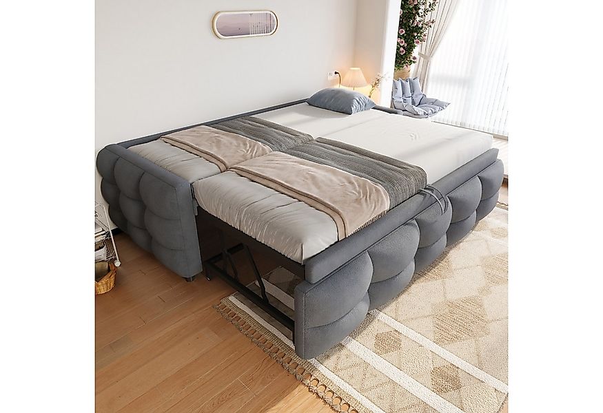 Merax Daybett (Einzelbett/Doppelbett), Polsterbett mit Ausziehbett, Schlafs günstig online kaufen