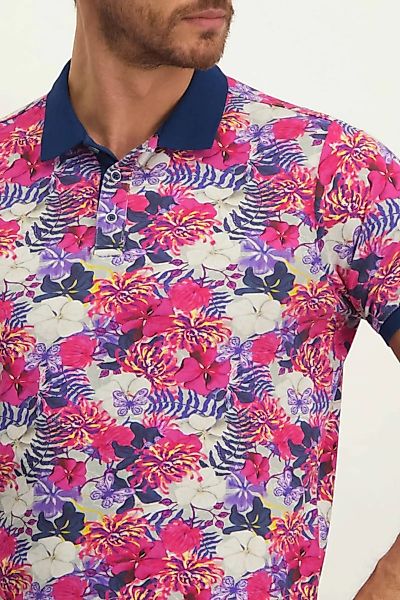 State Of Art Pique Poloshirt Blumen Rosa - Größe M günstig online kaufen