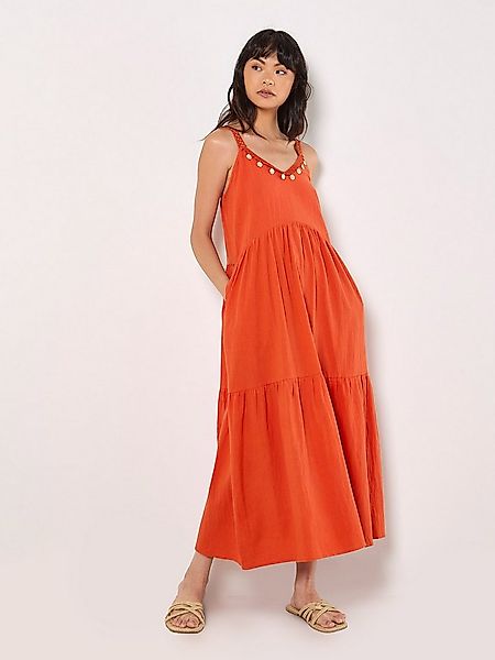 Apricot Midikleid Shell Detail Midaxi Dress mit Trägern günstig online kaufen