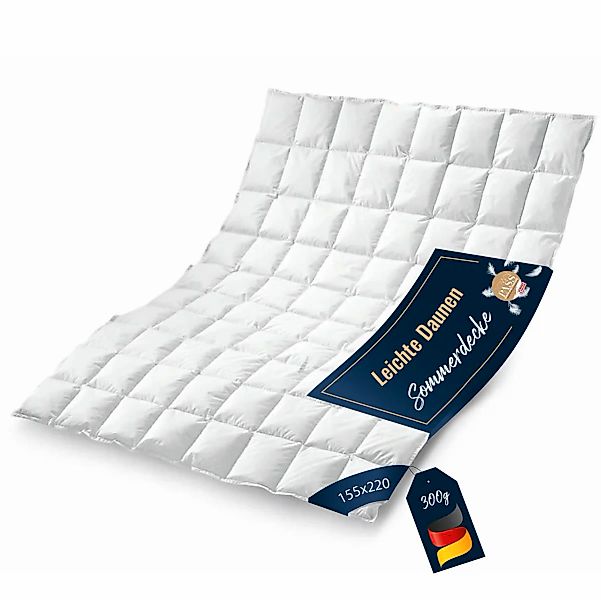 Daunenpass Sommer Daunen Bettdecke Sommerbett Sommerdecke 300g 155x220 günstig online kaufen