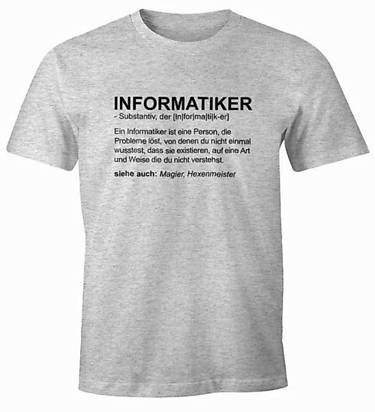 MoonWorks Print-Shirt Herren T-Shirt Informatiker Definition Fun-Shirt Moon günstig online kaufen