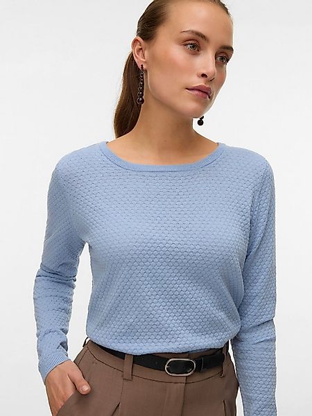 Vero Moda Rundhalspullover VMCARE STRUCTURE LS O-NECK BLOU NOOS mit Struktu günstig online kaufen