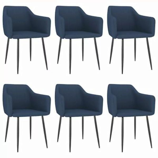 vidaXL Esszimmerstühle 6 Stk. Blau Stoff Esszimmerstuhl blau günstig online kaufen