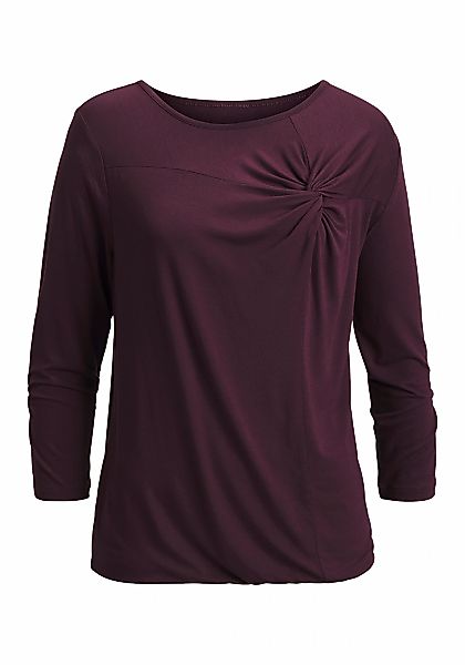LASCANA Langarmshirt "mit elegantem Knotendetail" 1 aus elastischer Viskose günstig online kaufen