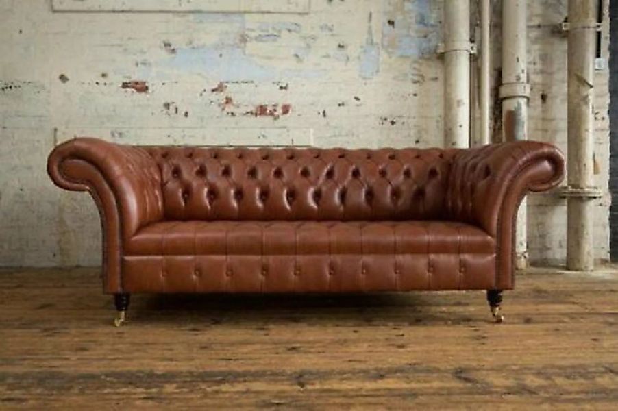 JVmoebel 3-Sitzer Chesterfield Polster Sofas Design Luxus Couch 100% Leder günstig online kaufen