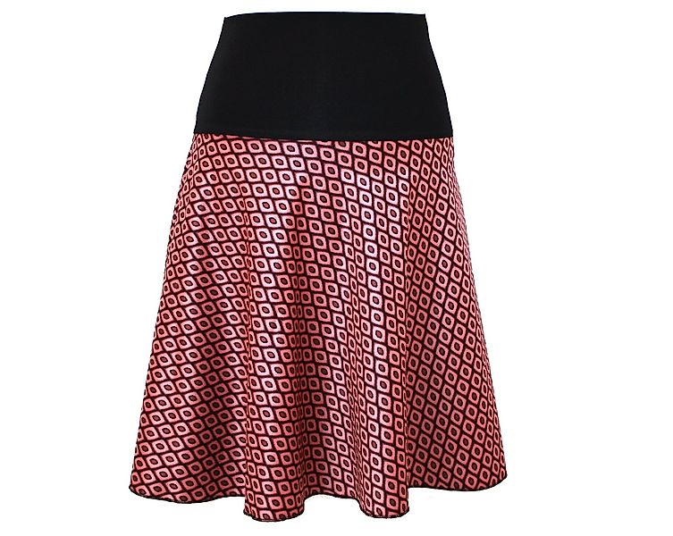 dunkle design A-Linien-Rock Jacquard Strickjersey Lila Rosa Schwarz 57cm el günstig online kaufen