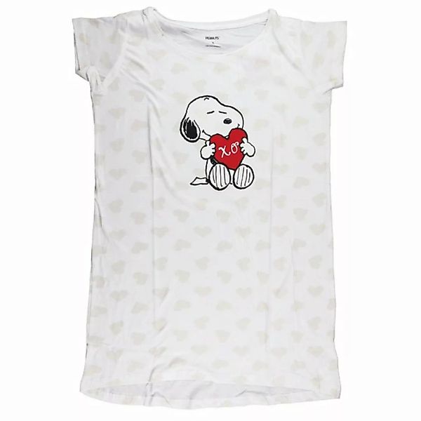 Snoopy Kurzarmshirt Snoopy in Love Damen Schlafshirt Nachthemd Gr. S bis XL günstig online kaufen