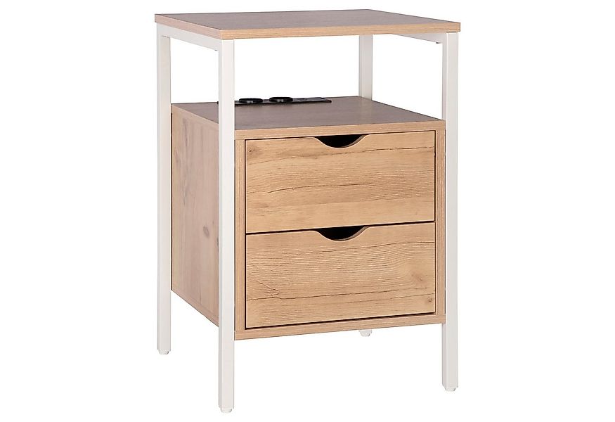 ONVAYA Nachttisch Beistelltisch mit Steckdosen ǀ mit USB-Anschlüssen und zw günstig online kaufen