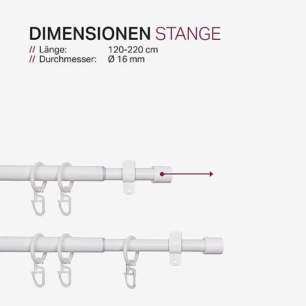 Bestlivings Gardinenstange Stilgarnitur, Ø 16 mm, günstig online kaufen