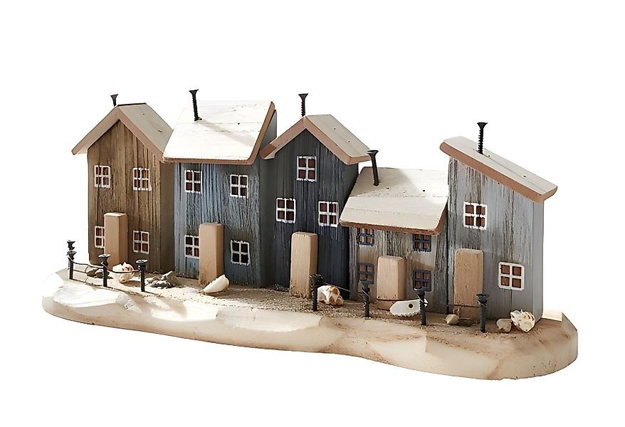 Dekoleidenschaft Dekofigur "Strandpromenade" aus Holz, Häuser günstig online kaufen