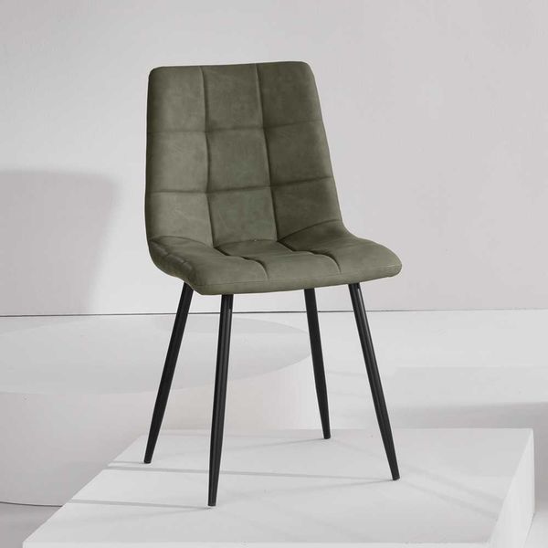 Moderne Esstisch Polsterstühle in Oliv Grün Kunstleder 46 cm Sitzhöhe (4er günstig online kaufen