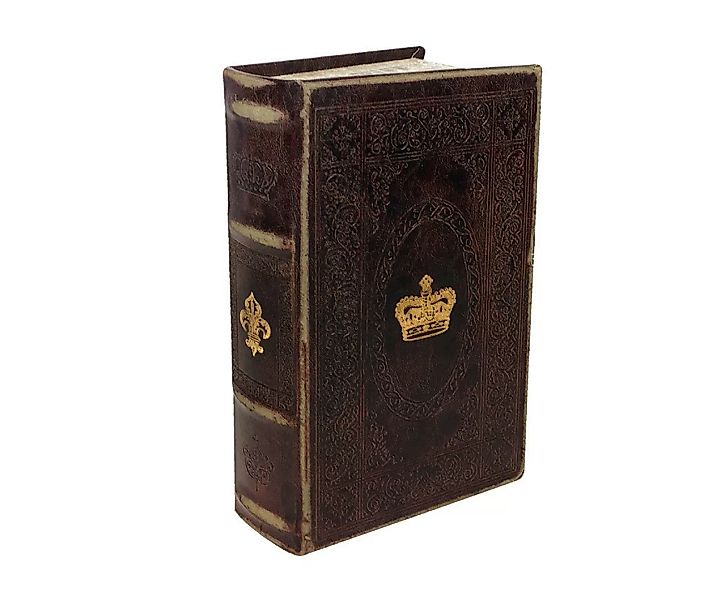 Hohles Buch mit Geheimfach Krone Lilie Antik-Stil Buchversteck Aufbewahrung günstig online kaufen