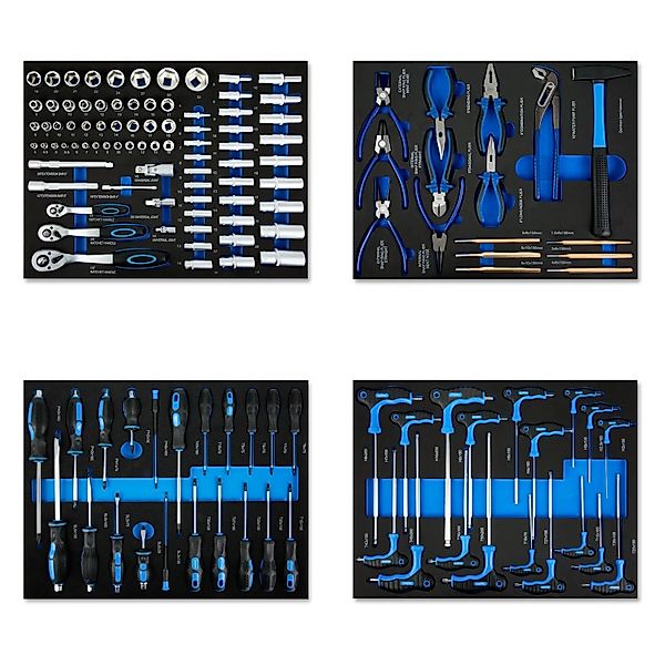 EBERTH Multitool Werkzeug Set 134 Teile für Werkzeugwagen für 4 Schubladen günstig online kaufen