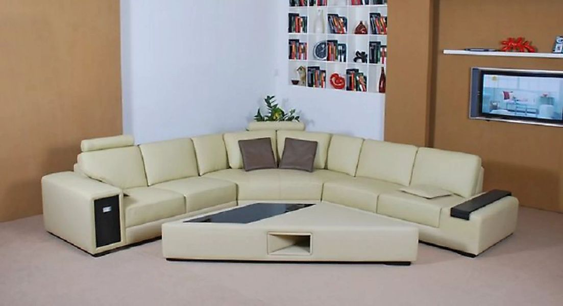 JVmoebel Ecksofa Designer Sofa Couch Ecksofa mit Hocker Wohnlandschaft L-Fo günstig online kaufen