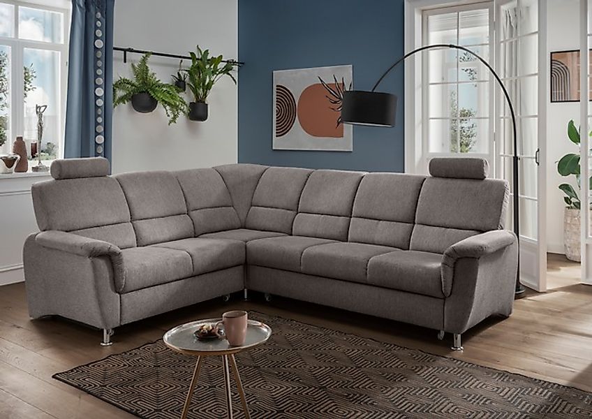Home affaire Ecksofa »Pisa L-Form, mit Schlaffunktion, Stauraum, 2x höhenve günstig online kaufen