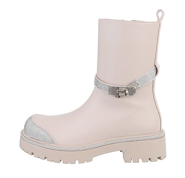 Ital-Design Damen Freizeit Plateaustiefelette Blockabsatz Plateaustiefelett günstig online kaufen