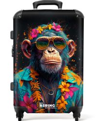 NoBoringSuitcases.com© Hartschalen-Trolley Schimpanse mit Hawaii-Bluse 67 günstig online kaufen