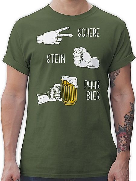 Shirtracer T-Shirt Biergeschenke Lustig - Schere Stein Bier - Hopfen - Herr günstig online kaufen