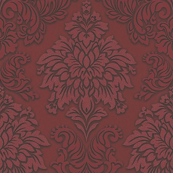 PROFHOME 368983-GU Barock Tapete Ornament glänzend Rot Silber Schwarz 0,53 günstig online kaufen