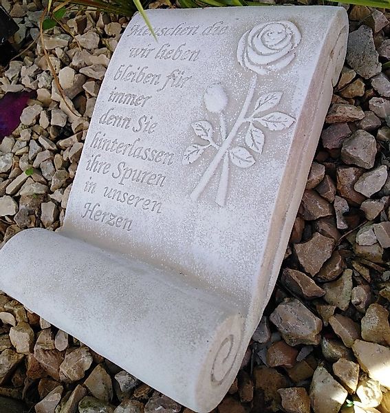 Radami Gartenfigur XL Grab Schriftrolle "Menschen die wir lieben.." günstig online kaufen
