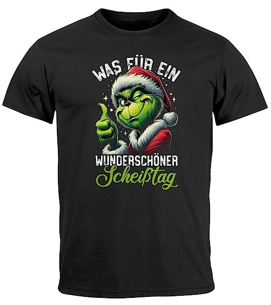 MoonWorks Print-Shirt Herren T-Shirt Weihnachten Grinch Was für ein Scheißt günstig online kaufen