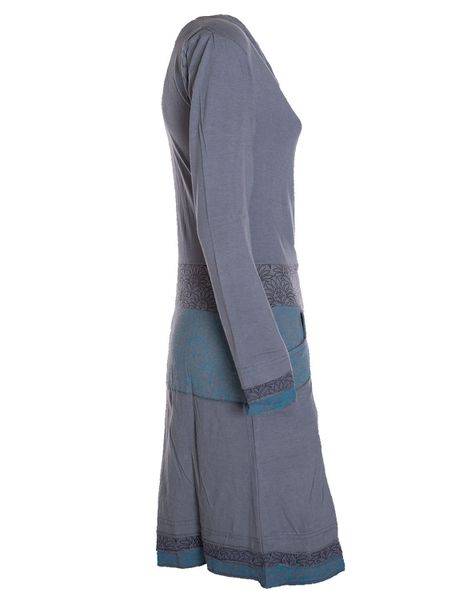 Vishes Jerseykleid Kleid Wasserfallkragen Bund bedruckt günstig online kaufen