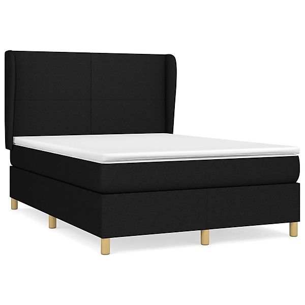 vidaXL Boxspringbett mit Matratze Schwarz 140x190 cm Stoff1372843 günstig online kaufen