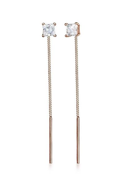 Elli Paar Ohrhänger Durchziehen mit Zirkonia Quadrat 925 Silber günstig online kaufen