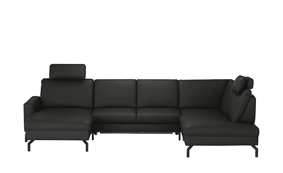 meinSofa Wohnlandschaft aus Leder Grace ¦ schwarz ¦ Maße (cm): B: 332 H: 89 günstig online kaufen