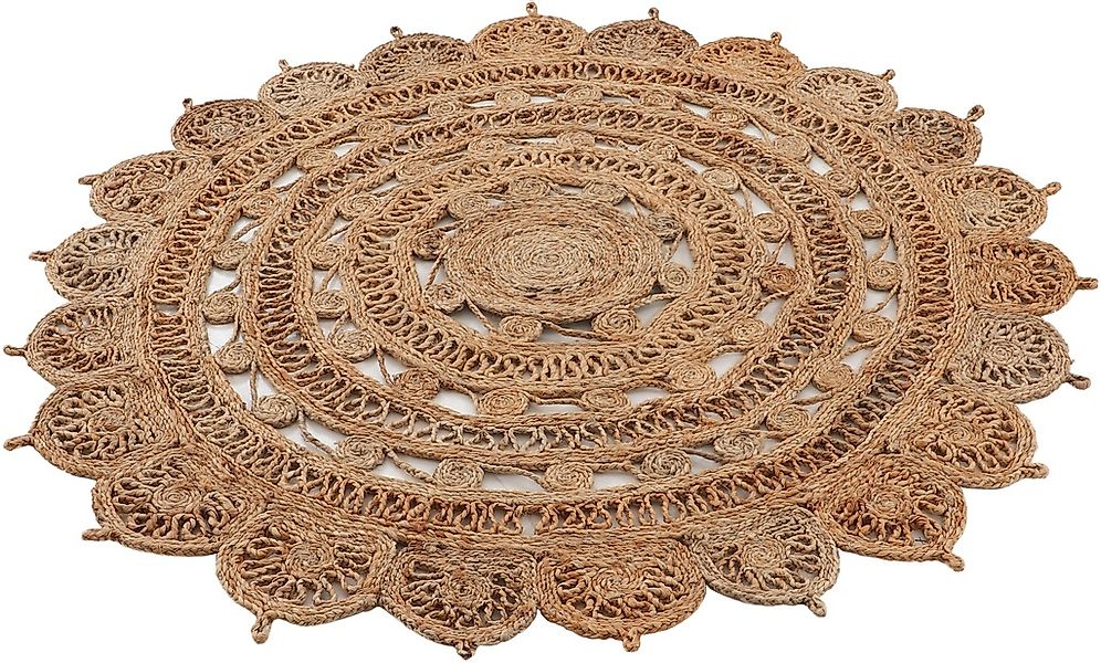 carpetfine Teppich »Cate Juteteppich Naturfaser«, rund, 5 mm Höhe, 100 % ge günstig online kaufen