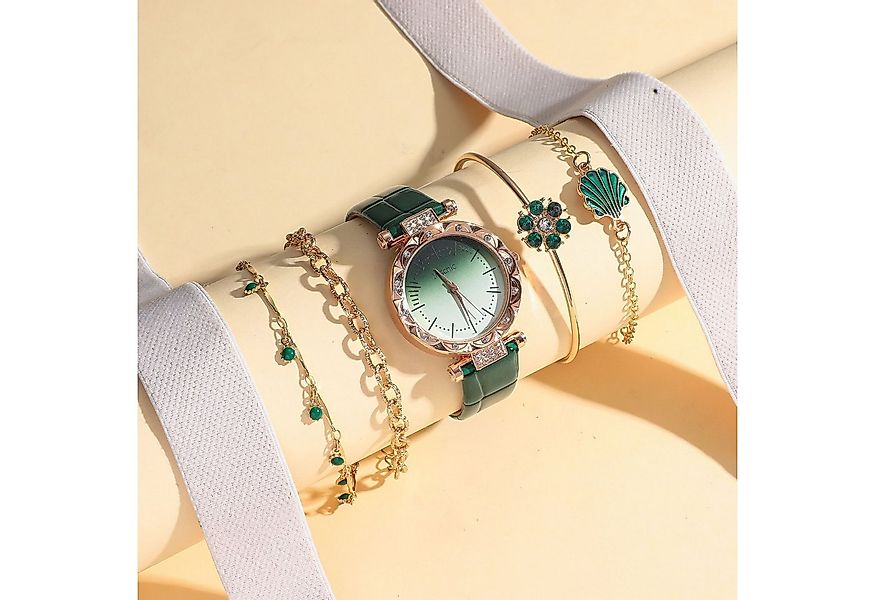 ibettertec Quarzuhr 5pcs Armbanduhr Volle Kristall Diamanten,Geschenke für günstig online kaufen