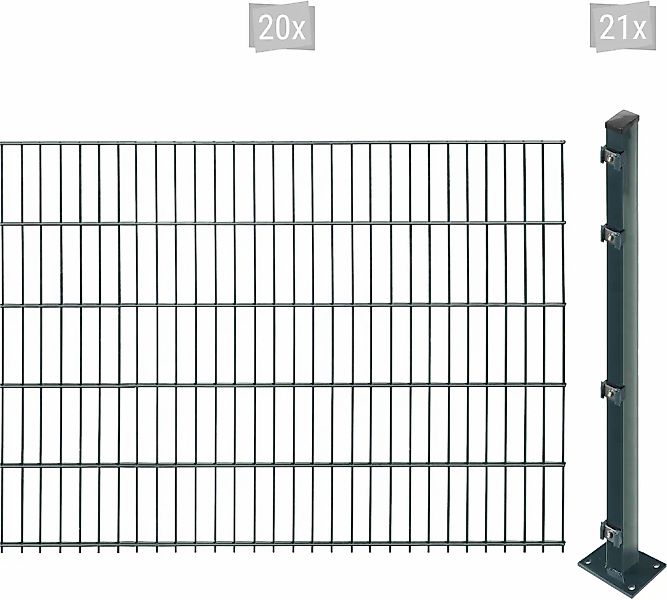 Arvotec Doppelstabmattenzaun "EASY 103 zum Aufschrauben", Zaunhöhe 103 cm, günstig online kaufen