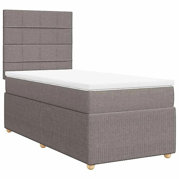 vidaXL Boxspringbett mit Matratze Taupe 90x200 cm Stoff 3291943 günstig online kaufen