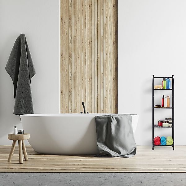 relaxdays Standregal Schmales Standregal mit 4 günstig online kaufen