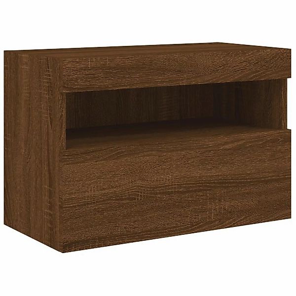 vidaXL TV-Wand TV-Wandschrank mit LED-Leuchten Braun günstig online kaufen