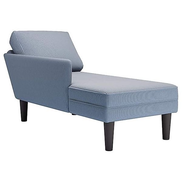 vidaXL Chaiselongue Chaiselongue mit Kissen Blau Cordstoff, 1 Teile günstig online kaufen