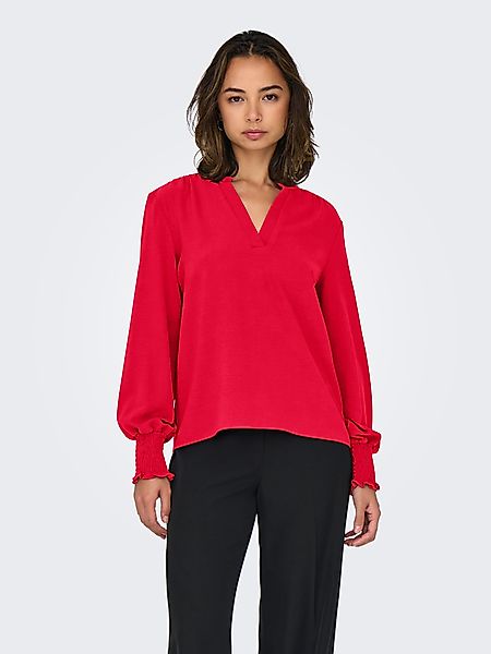 ONLY Blusenshirt ONLMETTE V-NECK LS SMOCK günstig online kaufen